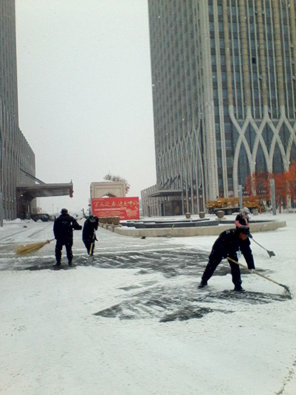 圣安卫嘉队员组织扫雪工作